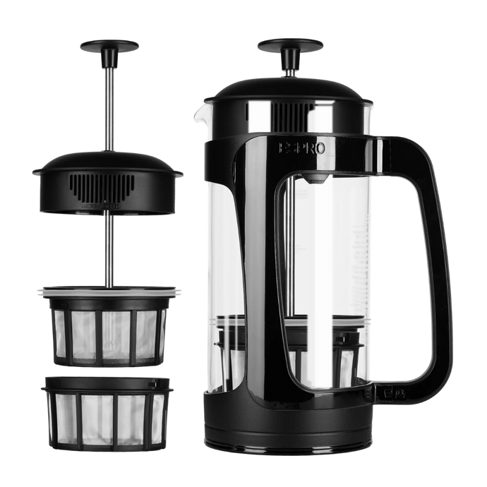leeg meerdelig plunjer koffiezetapparaat